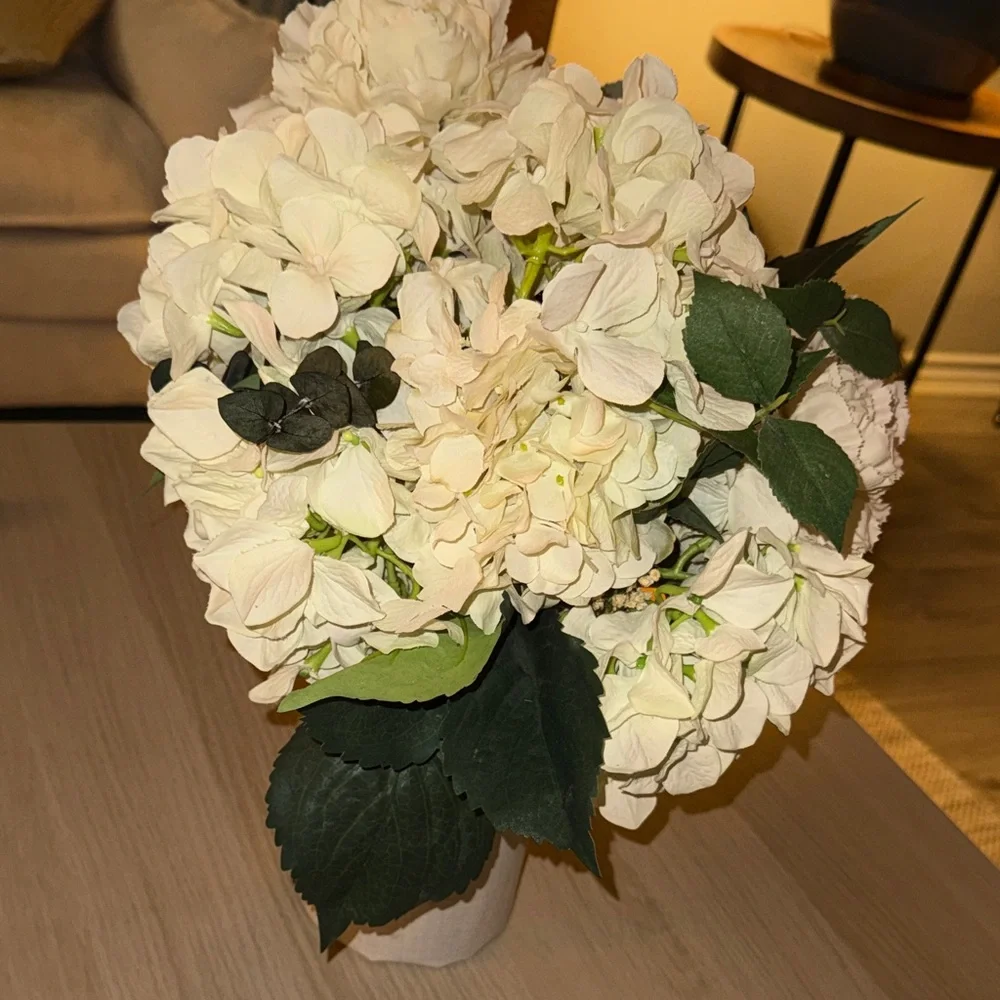 Cream Hydrangea and Rose Artificial Bouquet